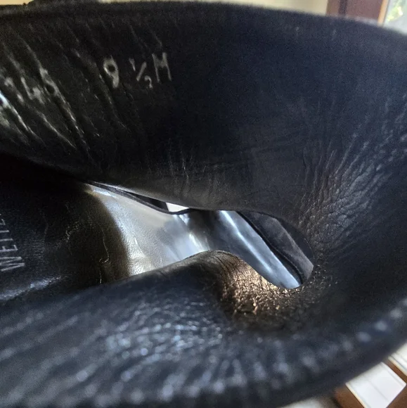 Stuart Weitzman Myslide Suede Black Heels - Picture 6 of 7